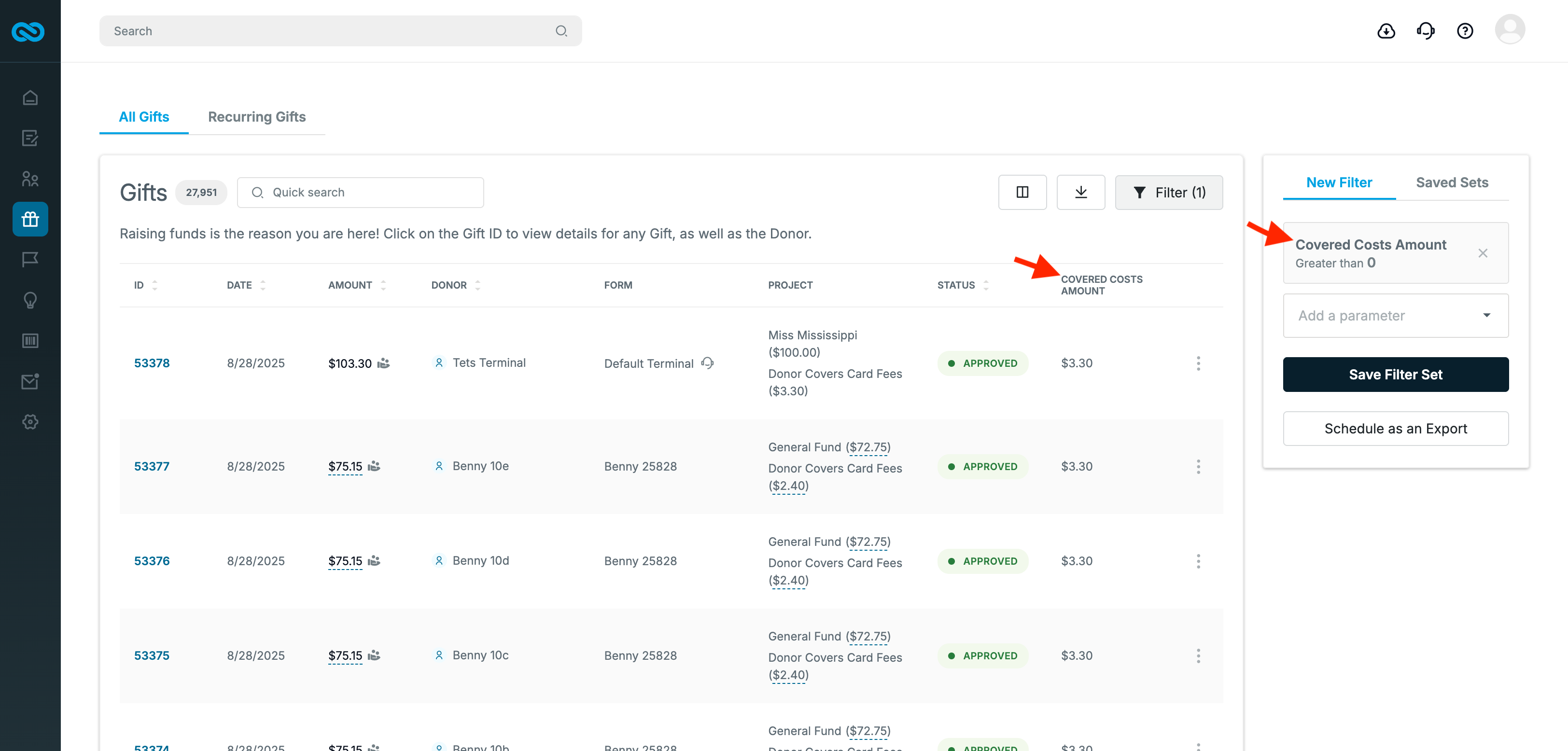 Covered Costs Amount Field in All Gifts View.png